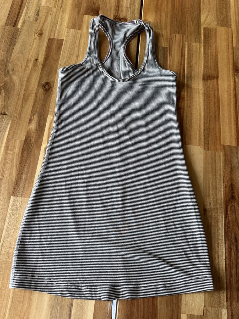 lululemon athletica Black and White Striped Racerback Tank